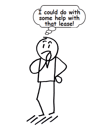 I could do with some help with that lease! I could do with some help with that lease!